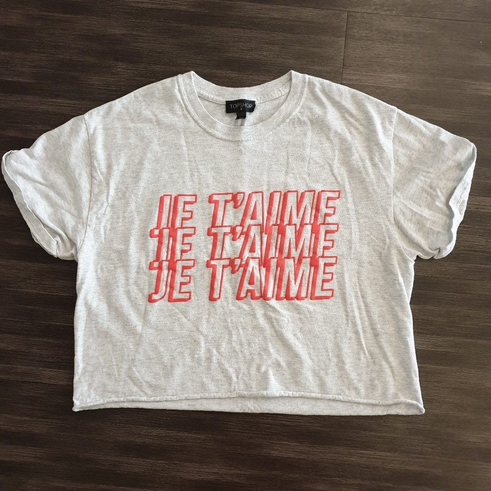 Top shop Vintage Crop T shirts light heather grey